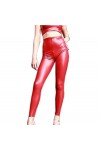 DCIUSTFHE Femmes Sexy Latex Ammoniaque Décontracté Taille Haute Zip Maigre Pantalon en Cuir Boîte De Nuit Barres DS Scène Vêt