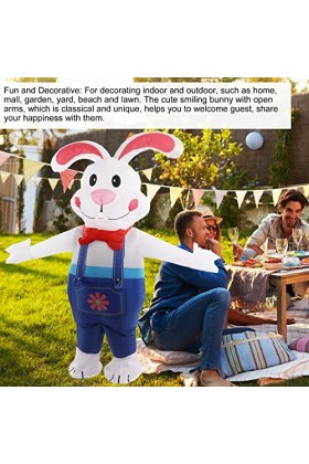 Omabeta Lapin Gonflable de Pâques, Costume de Lapin Gonflable Imperméable Confortable à Porter Coutures Renforcées Tissu Poly