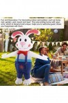 Omabeta Lapin Gonflable de Pâques, Costume de Lapin Gonflable Imperméable Confortable à Porter Coutures Renforcées Tissu Poly