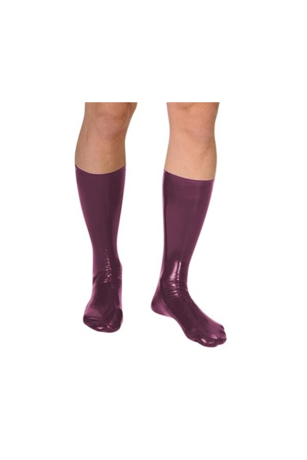 PVC Latex Socks Unsex Men Women High Tube Fetish Socks Seamless Socks Tight Fit Knee Stockings slim high Toes Club Wear