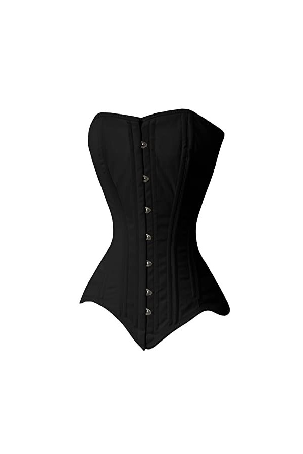 Naveed Corset en coton pour femme, corset de taille pour réduire la taille et lentraînement à la taille, Noir , 48