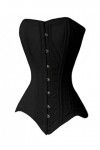 Naveed Corset en coton pour femme, corset de taille pour réduire la taille et lentraînement à la taille, Noir , 48