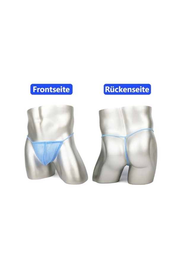 YAHWULAI See Through Sheer Thongs G-String Big Ball Pouch Quick Dry T-Back Underwear, 3*Mul 02, XXL