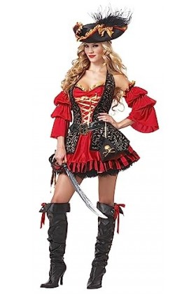 CALIFORNIA COSTUMES Déguisement Pirate rouge pour femme - Premium - Rouge - S 38/40 