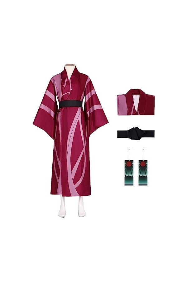Foanja Déguisement Shinazugawa Sanemi Adulte Cosplay Demon Slayer Corps Shinazugawa Sanemi Complet Anime Uniforme Kimono et B