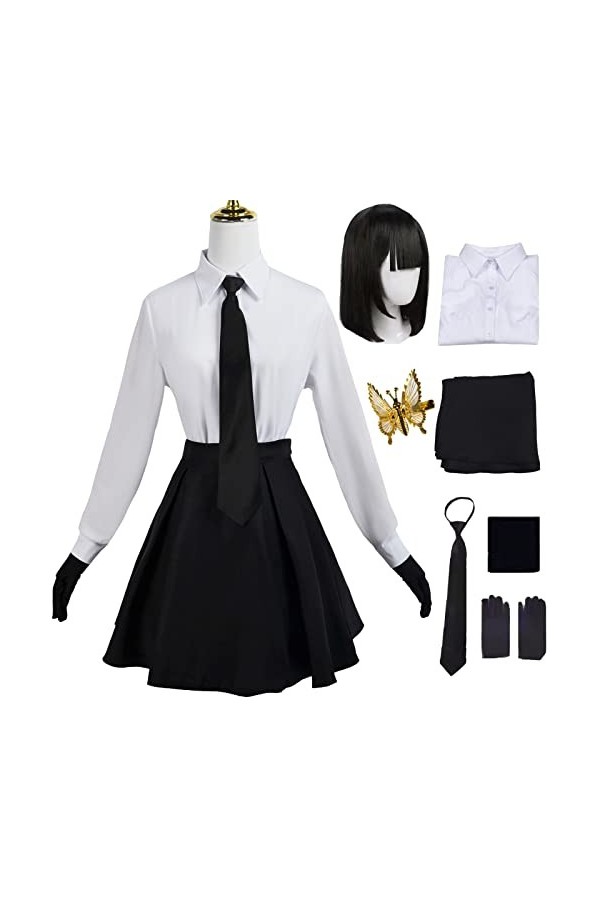 Foanja Akiko Yosano Déguisement Femme Cosplay Bungo Stray Dogs Médecin Akiko Yosano Compléter Anime Uniforme et Perruques pou