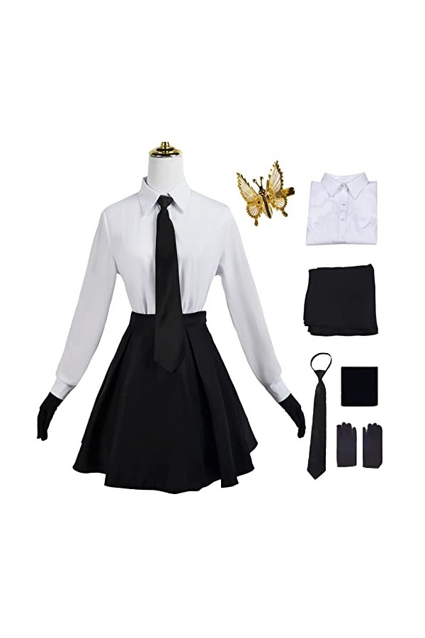 Foanja Akiko Yosano Déguisement Femme Cosplay Bungo Stray Dogs Médecin Akiko Yosano Compléter Anime Uniforme et Perruques pou