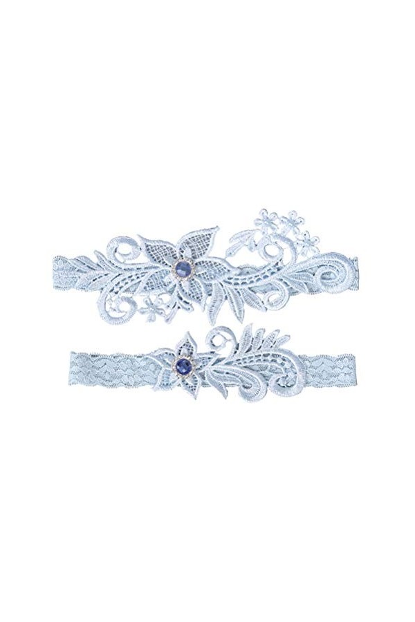 Trjgtas Dames Ceinture 1 Paire Mariage Occidental mariée jarretière Dentelle Strass mariée Pied décor Ornements Floraux