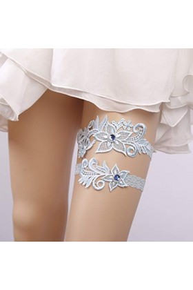 Trjgtas Dames Ceinture 1 Paire Mariage Occidental mariée jarretière Dentelle Strass mariée Pied décor Ornements Floraux