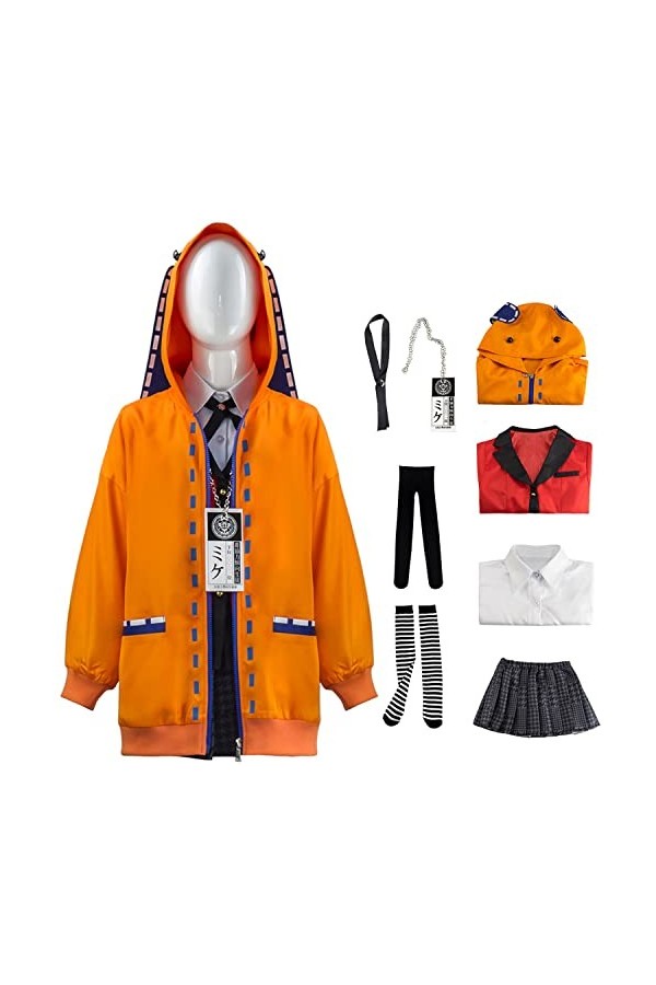 Foanja Yomozuki Runa Déguisement Filles Femmes Cosplay Kakegurui Scolaire Uniforme Complet 8 Pièces Set pour Enfant Adulte Ha
