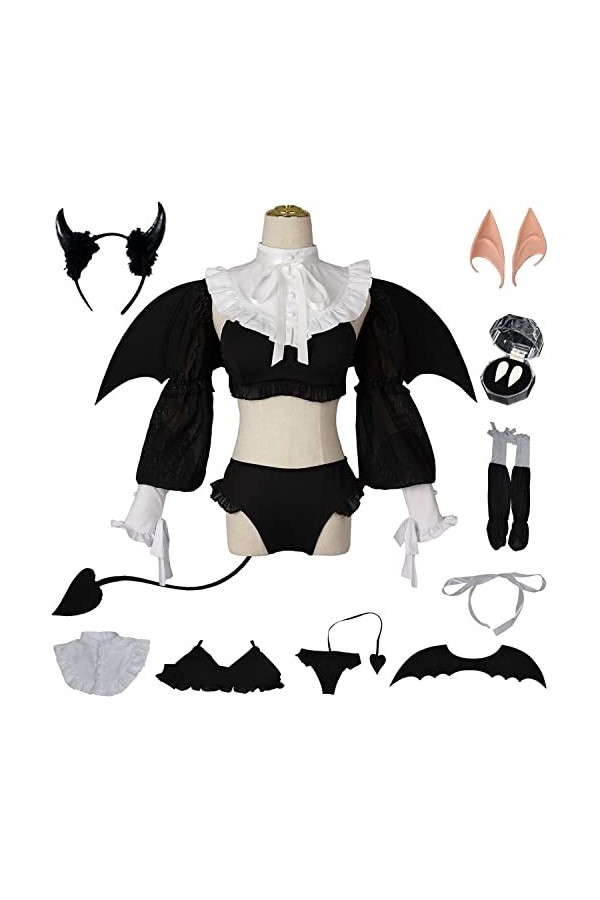 Foanja Kitagawa Marin Déguisement Femme Cosplay Anime Poupée Kitagawa Marin Sexy Diable avec Queue Uniforme Complet Halloween