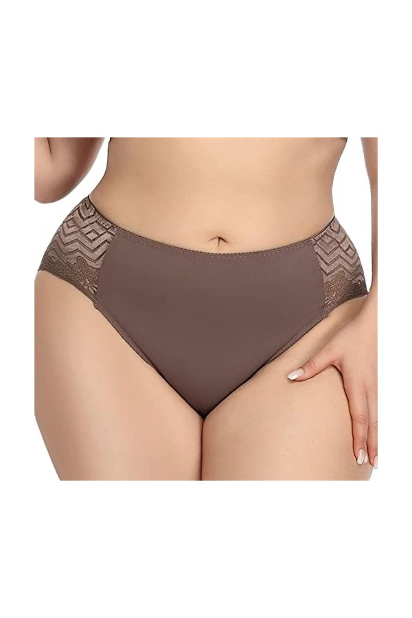 Yannaky Culottes Femmes 110Kg Femmes Culotte 2Xl-5Xl Plus Taille Sexy Dentelle Super Grande Taille Briefs 3 Packs-White,3XL