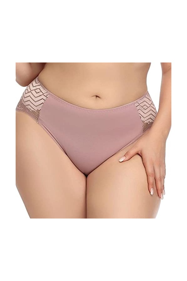 Yannaky Culottes Femmes 110Kg Femmes Culotte 2Xl-5Xl Plus Taille Sexy Dentelle Super Grande Taille Briefs 3 Packs-White,3XL