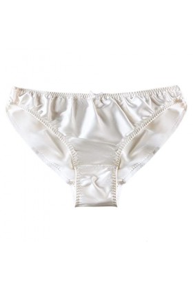 Yannaky Culottes Femmes Mesdames Sexy Real Silk Briefs sans Couture 2 Packs-White,L 50Kg-62Kg