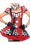 Leg Avenue Harlequin Clown Adult Sized Costumes, Noir Rouge, Taille: L EUR 44-46 pour Femmes