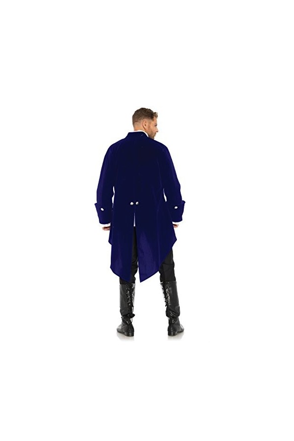 Leg Avenue- Long Velvet Coat Adult Sized Costumes, 86687 03803, Bleu, Blue