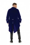 Leg Avenue- Long Velvet Coat Adult Sized Costumes, 86687 03803, Bleu, Blue