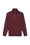 Naturalraw Sweat-shirt zippé homme STSM611 Coupe ajustée Coton Bio 1 Pack, bordeaux, S