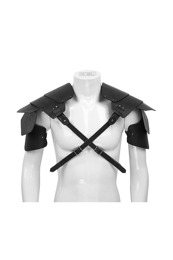 Mengsiy Ceinture de Harnais de Poitrine réglable for Hommes Sexy Chauds avec Armure dépaule discothèque Rave Costume de Perf