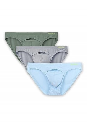 BIATWOWR Culottes pour homme - Sous-vêtements sexy à lavant - Poche ouverte - Souples et confortables - Pour homme, 3*multi 