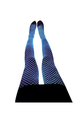 Eastuy Chaussettes résille Lumineuses - Collants Taille Haute pour Femmes Bas résille Cuissardes Collants - Les Jambes Transp