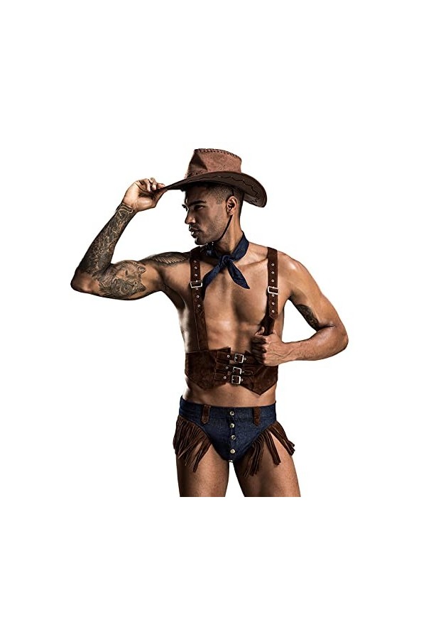 Ensemble de sous-vêtements sexy et tendance pour homme - Lingerie décontractée - Vêtements de maison - Pyjama uniforme de ten