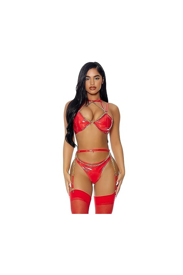 Forplay Link to Me Ensemble de Lingerie pour Femme Noir Taille L