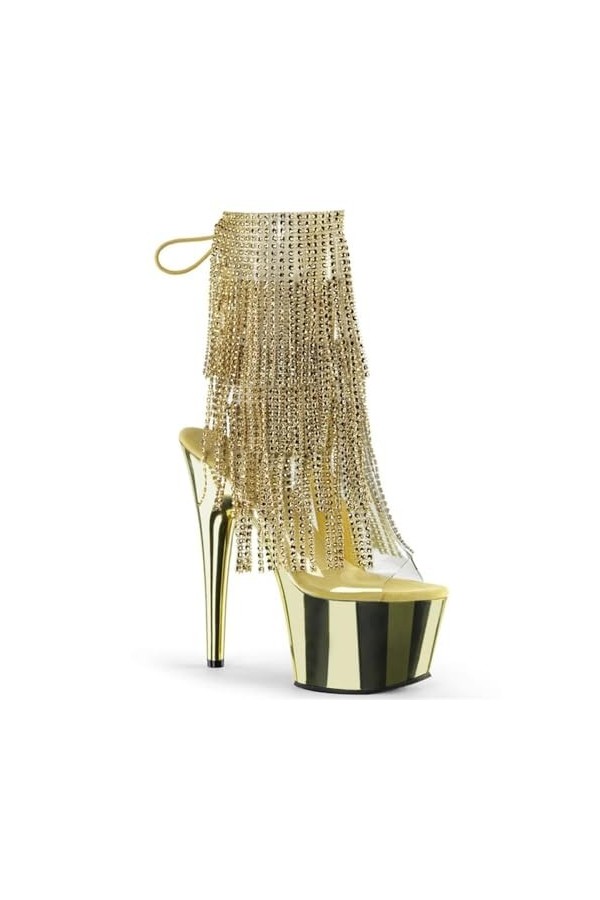 PROMI Talon Aiguille Talons Hauts 17cm Fashion Boots Short Boots Low Boots Fashion Fish Mouth Shoes-Silver||37