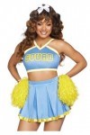 Leg Avenue Cheer Squad Cutie Adult Sized Costumes, Bleu Jaune, XS Femme