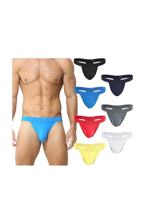Faringoto Lot de 3 culottes sexy pour homme avec pochette pénis, 7 couleurs, X-Large