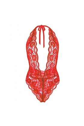 OQHAIR Lingerie Sexy Femme Dentelle Babydoll Sexy Teddy Lingerie Femme Dentelle Noire Transparente sous-Vêtements Érotiques D