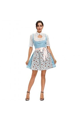 Costume de soubrette allemande en dentelle florale pour femme – Costume de soubrette – Costume de soubrette – Style vintage –