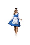 Robe Dirndl pour femme traditionnelle confortable - Costume allemand de la fête de la bière - Tenue de soubrette pour femme -