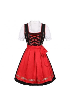 Robe Drindl à bretelles allemande à bretelles - Costume de cosplay allemand - Léger et confortable - Costume de soubrette