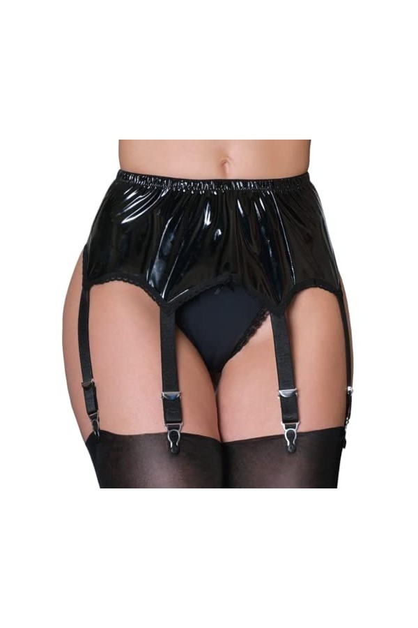 Nylon Dreams NDL53 Porte-jarretelles en PVC 6 sangles M, rouge 