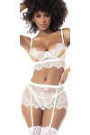 Mapalé by Espiral 8738 Lot de 3 pièces Lingerie, Blanc/Jardin Opulent, S-M Femme