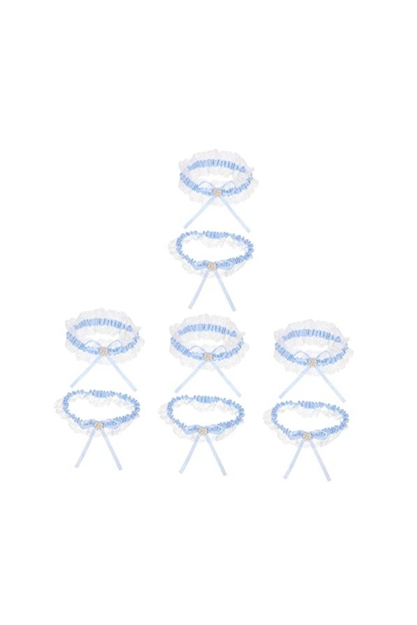 Abaodam 5 Ensembles Porte-Jarretelles Jarretière en Dentelle De Mariage pour Femme Garderie pour Jarretelles en Dentelle De M