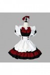 ASRX Halloween Cosplay Maid Costumes Femmes Noir Rouge&nbsp;Show Little Evil Maid Role Play Tenues Sexy Lingerie Robe-Noir, XXXL