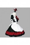 ASRX Halloween Cosplay Maid Costumes Femmes Noir Rouge&nbsp;Show Little Evil Maid Role Play Tenues Sexy Lingerie Robe-Noir, XXXL