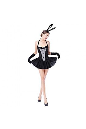 Halloween Lapin Costumes Femmes Sexy Jeu de Rôle Lapin Babydoll Cosplay Smoking Lingerie Playsuit Set Carnaval Cosplay Habill