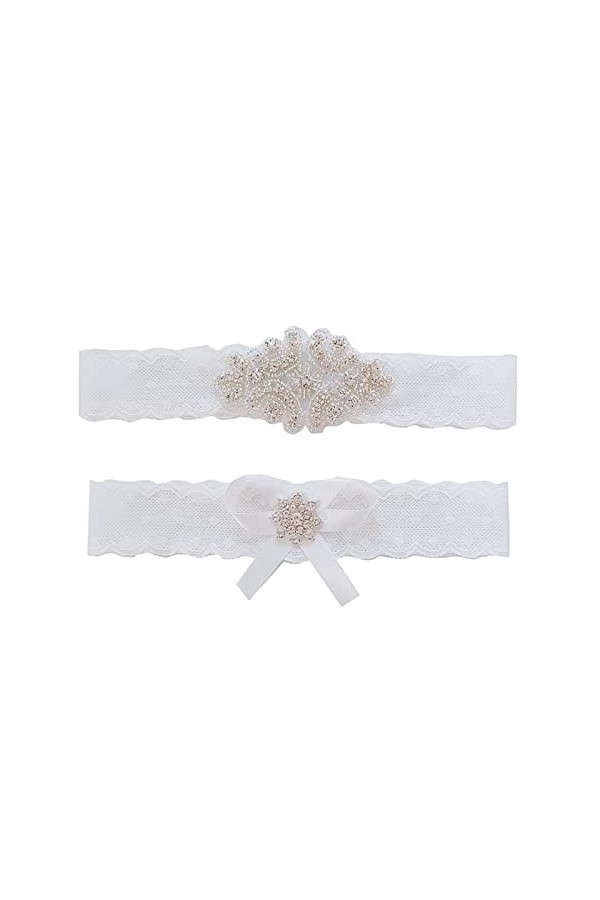 COLIFAS pièces de Mariage Porte-Jarretelles Noeud Papillon Dentelle Jambe Anneau Blanc Sexy Cadeau pour Femme Femme mariée C