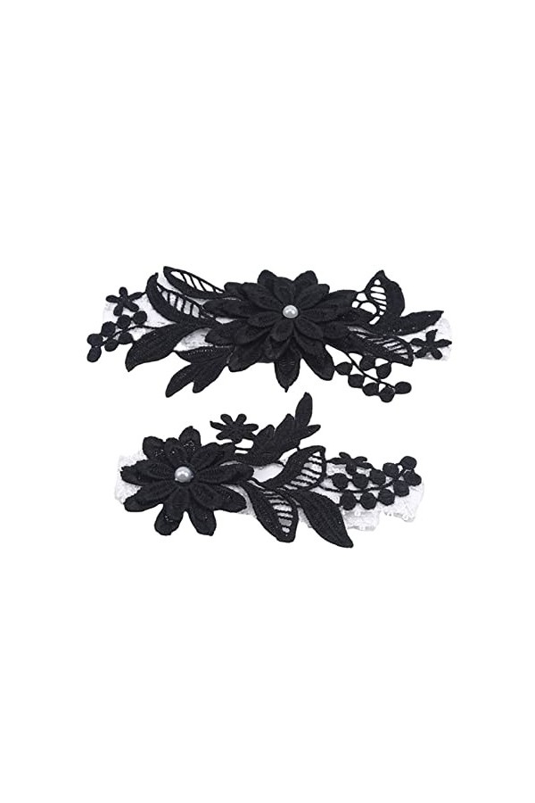 Ensemble de 2 pièces Porte-jarretelles de mariage Broderie Floral Sexy Porte-jarretelles Anneau de cuisse Anneau de jambe en 