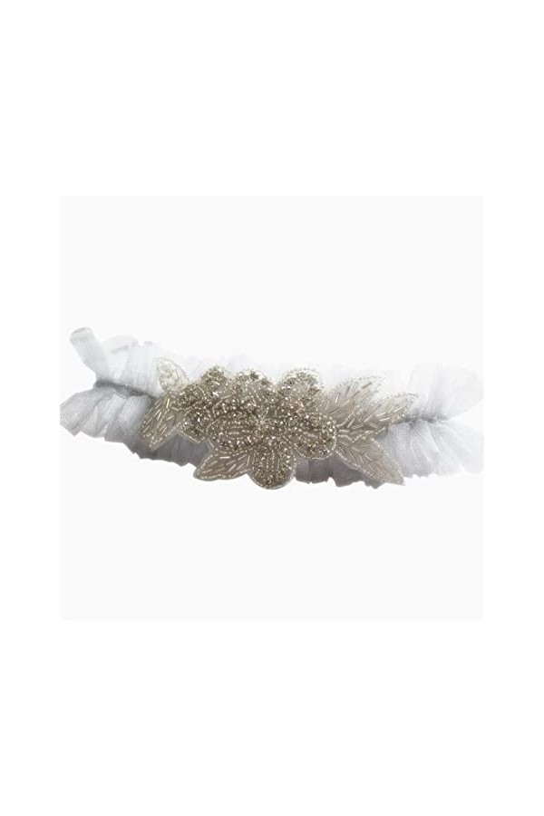 COLIFAS Sexy Broderie Mariage Jarretière Ceinture Cuisse De Mariée Jarretière Couleur : Gris, Taille : Taille Unique Gris 