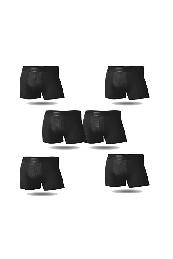 FJL Pantalon Intérieur Sexy Noir Multipack Boxer de Soins de Santé de Thérapie Magnétique Short Confort Toute la Journée Dél