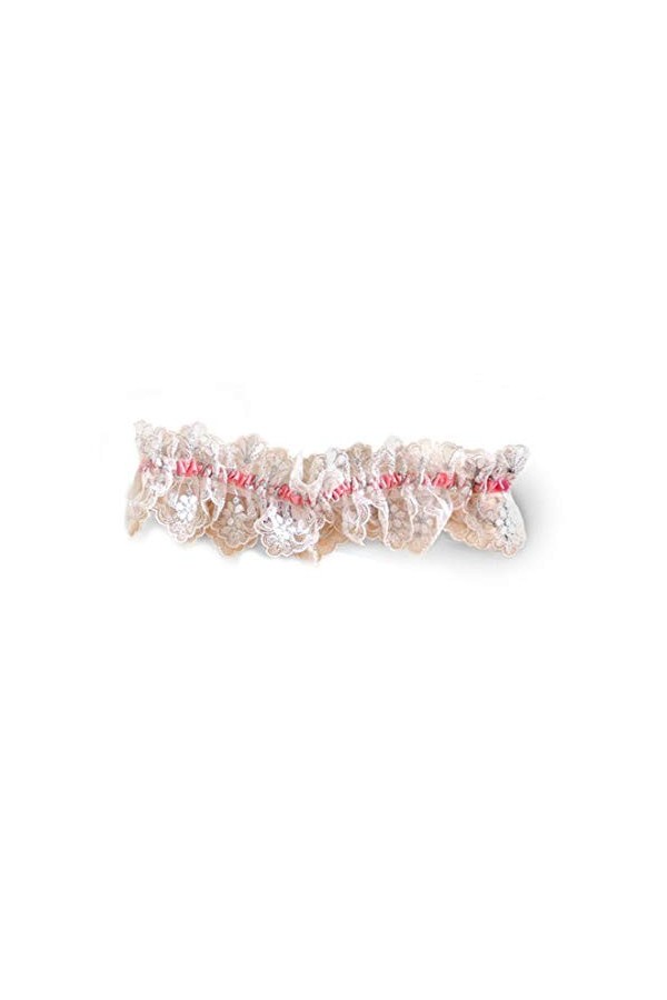 Hanky Panky 48B101 Anastasia Garter, Marshmallow/Pink, OS