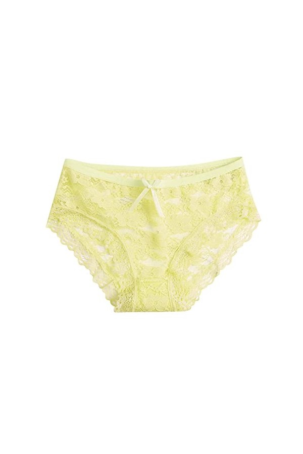 Brassière Violette Culotte Sexy en Dentelle pour Femmes Pantalon en Maille Creuse Bow Culotte Taille Basse Body Transparent S