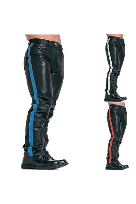 DCIUSTFHE Hommes Sexy Cuir PU Décontracté Pantalon Taille Moyenne Chaud Epaissi Poche Pantalon en Cuir Boîte De Nuit Barres D