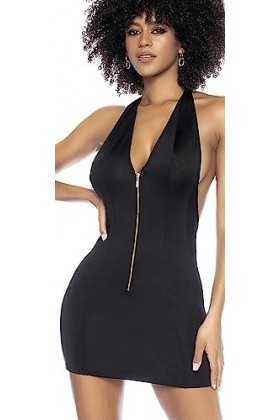 Robe sexy noire avec large décollectée et dos nu - MAL4588BLK - L/XL, Noir