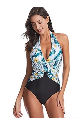 Générique Generic Ensemble Bikini pour Femme Maillot de Bain Sexy Imprimé Léopard Design Croisé Maillot de Bain Une Pièce Mai