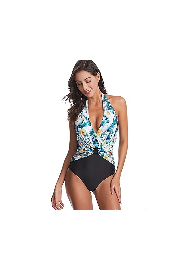 Générique Generic Ensemble Bikini pour Femme Maillot de Bain Sexy Imprimé Léopard Design Croisé Maillot de Bain Une Pièce Mai